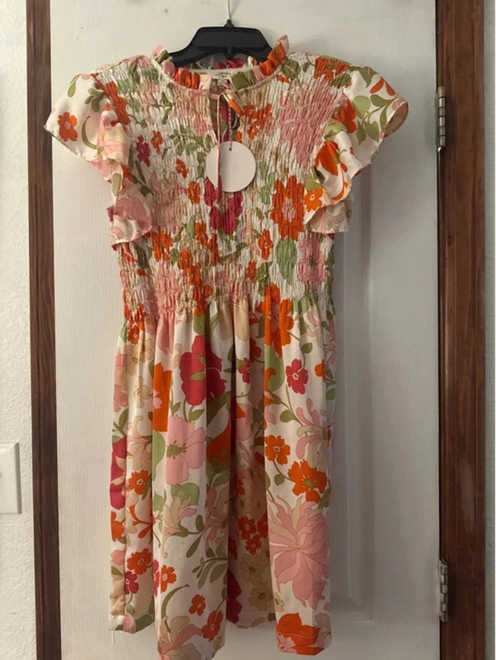 Umgee Floral Smocked Midi Dress Size Small NWT